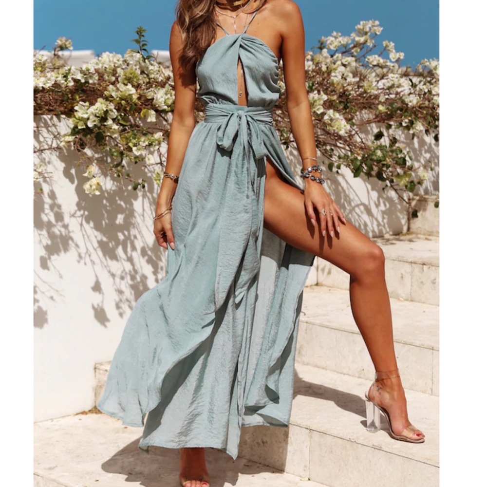 Hello Molly STOP MOTION MAXI DRESS OLIVE